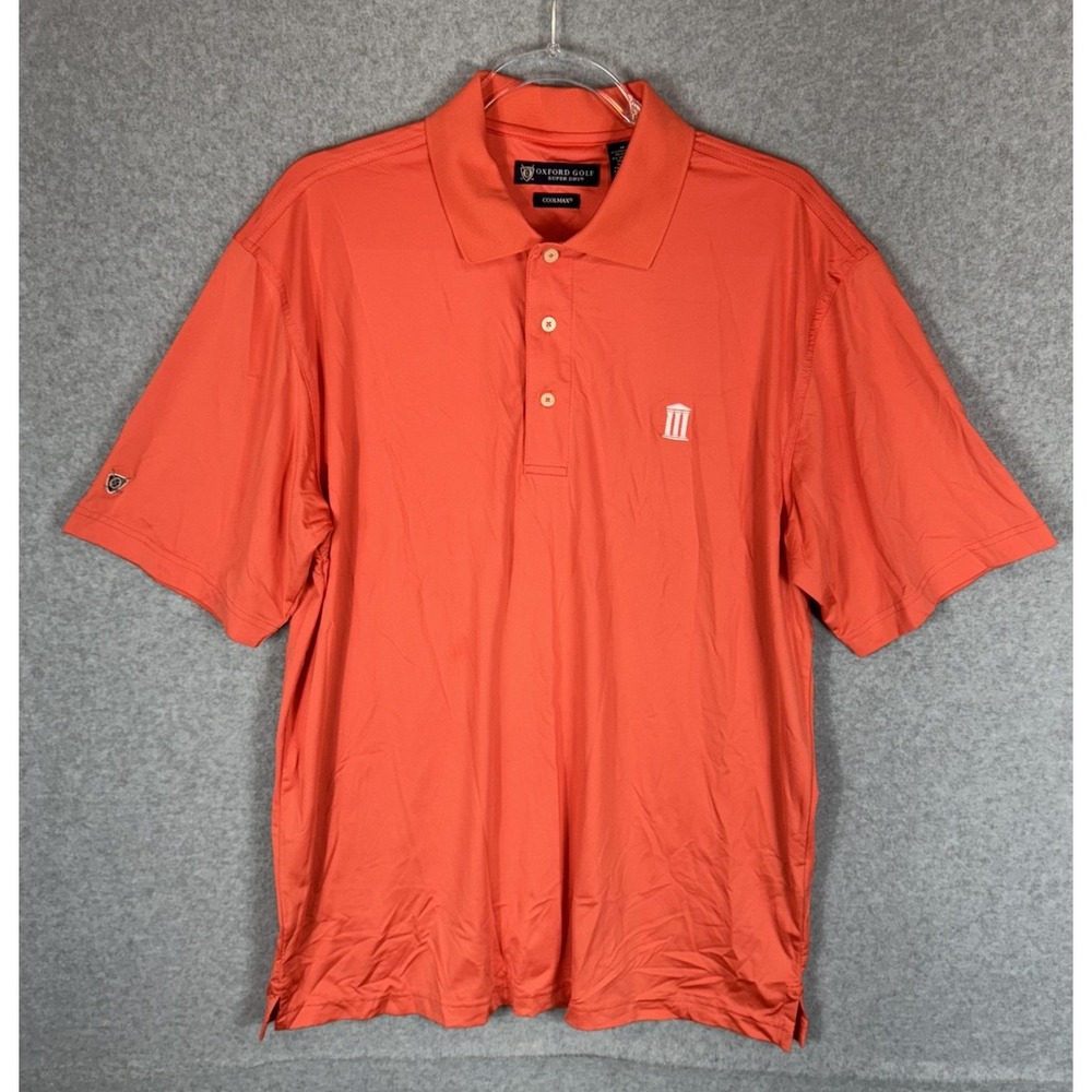 Oxford Golf Polo Shirt Mens‎ Medium Orange Super Dry Coolmax Performance Golf